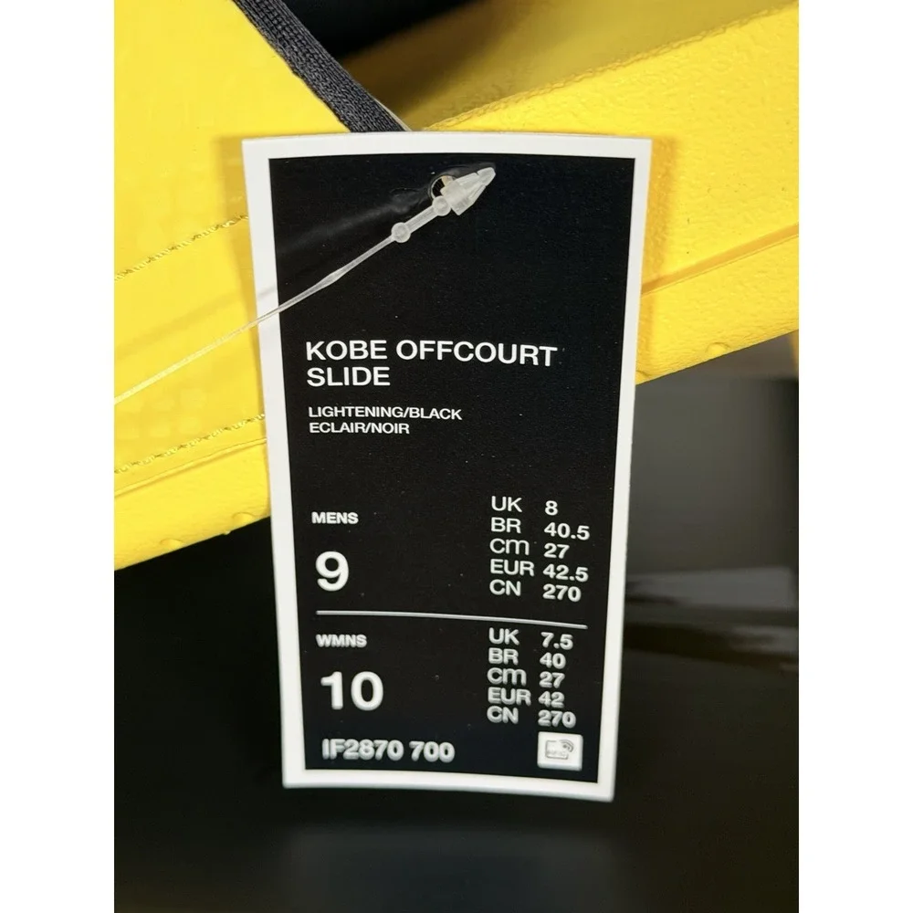 Nike Kobe Offcourt Slide Lightning Black IF2870-700 Men's Size 9 New With‎ Box